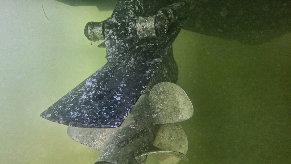 The same drive and propellers cleaned down to the metal